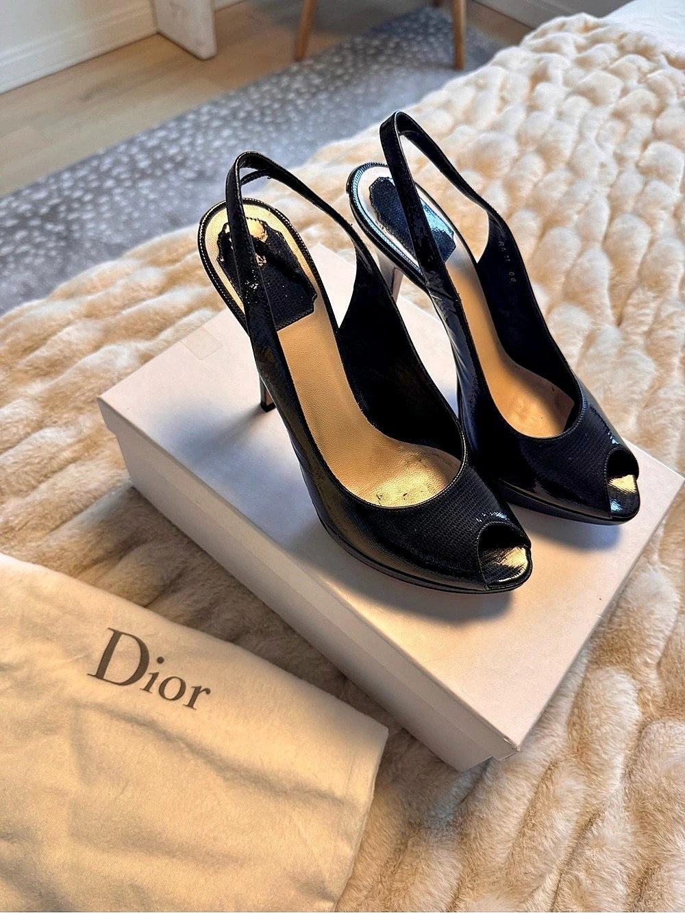 Dior Miss Dior Slingback Black Heels EU 38.5